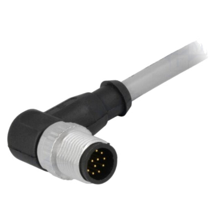 Conector: M12; mufă; tată; PIN: 12; în unghi 90°; cabluri; 1,5m