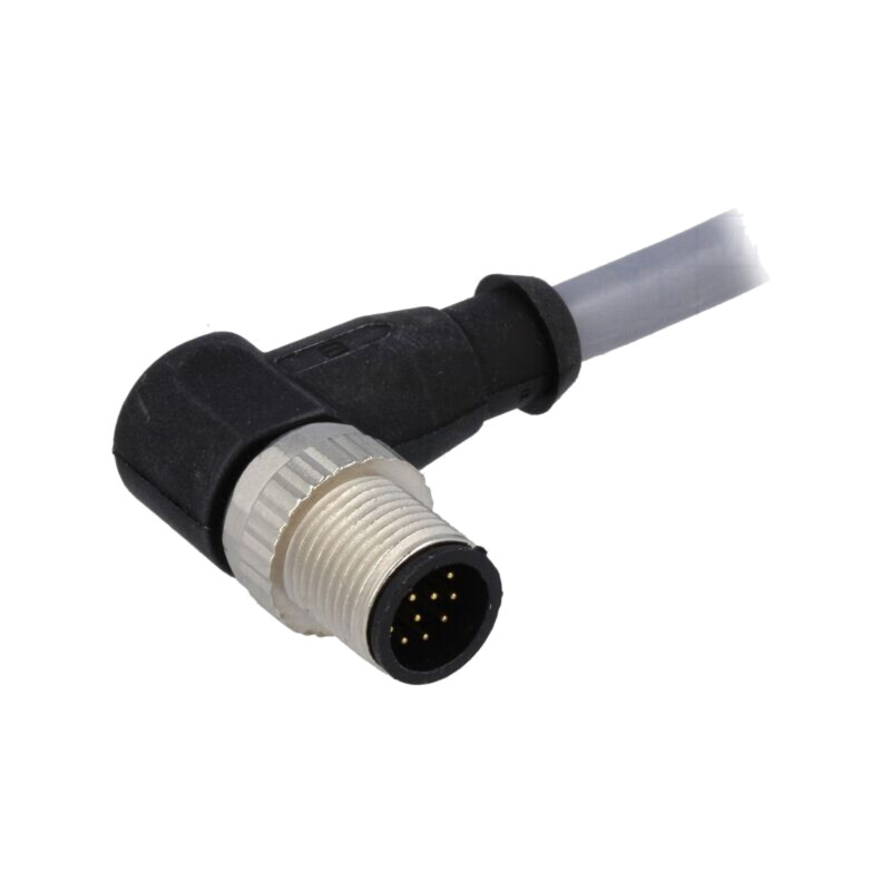 Conector: M12; mufă; tată; PIN: 12; în unghi 90°; cabluri; 2m