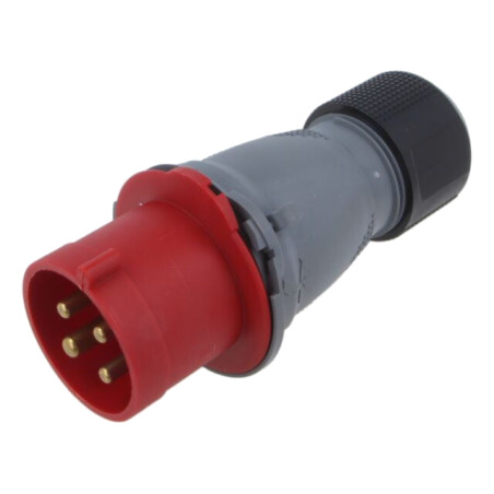 Conector: alimentare AC trifazate; IP&S; 32A; 460V; mufă; tată