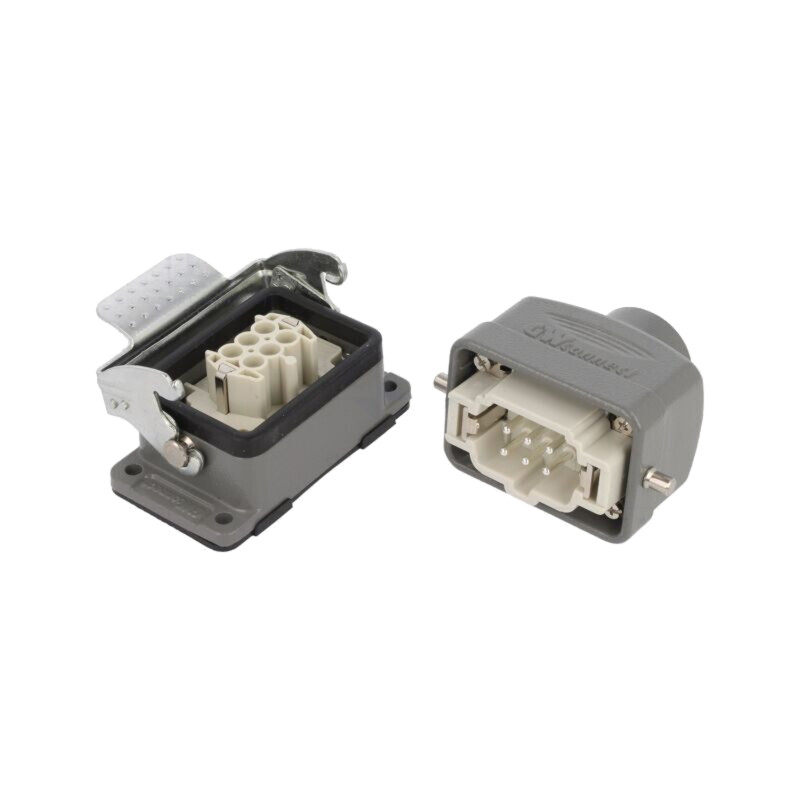 Conector: HDC; tată + mamă; GWconnect; PIN: 6; 16A; 500V; 6+PE; drept Conector: HDC; tată + mamă; GWconnect; PIN: 6; 16A; 500V; 6+PE; drept