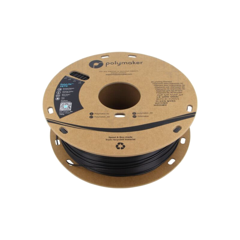 Filament: PET-G; 1,75mm; neagră; 230÷240°C; 1kg; Temp.masă: 70÷80°C