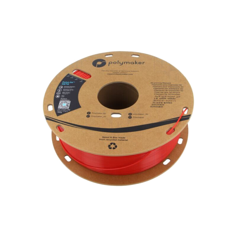 Filament: PET-G; 1,75mm; roşie; 230÷240°C; 1kg; Temp.masă: 70÷80°C