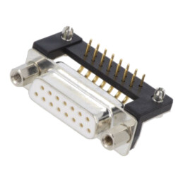 D-Sub; PIN: 15; soclu; mamă; pt.montare pe panou,pentru PCB; THT