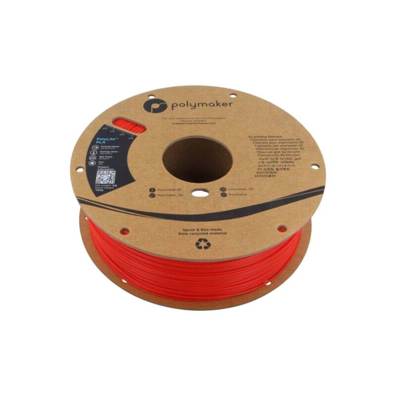 Filament: PLA; 1,75mm; roşie; 190÷230°C; 1kg; Temp.masă: 45°C