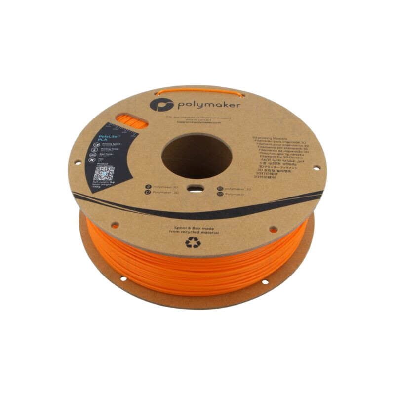 Filament: PLA; 1,75mm; portocalie; 190÷230°C; 1kg; Temp.masă: 45°C