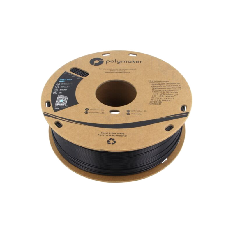 Filament: ABS; 1,75mm; neagră; 245÷265°C; 1kg; Temp.masă: 90÷100°C