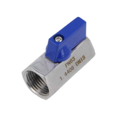 Supapă cu bilă; Oţel rezistent la acizi AISI 316; PTFE; 46mm