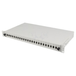 Fiber patch panel; grey; Number of ports: 24; rack 19"; Height: 1U
