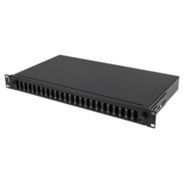 Fiber patch panel; black; Number of ports: 24; rack 19"