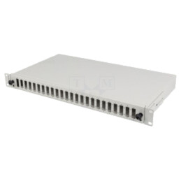 Fiber patch panel; grey; Number of ports: 24; rack 19"; Height: 1U