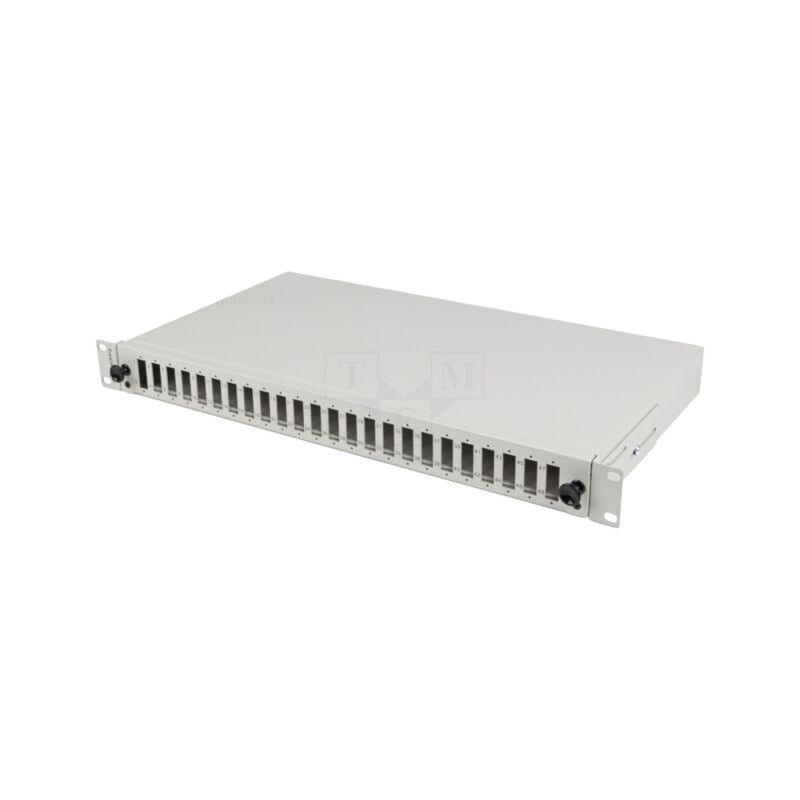 Fiber patch panel; grey; Number of ports: 24; rack 19"; Height: 1U Fiber patch panel; grey; Number of ports: 24; rack 19"; Height: 1U