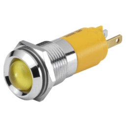 Lampă de control: LED; convex; galbenă; 230VAC; Ø14mm; 17; 8mcd