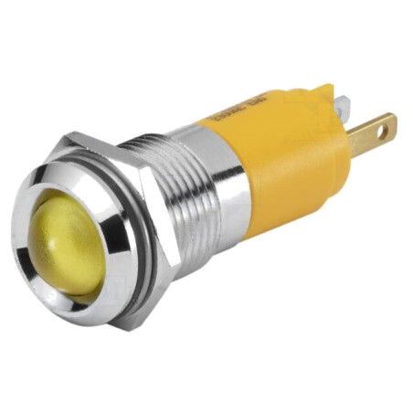 Lampă de control: LED; convex; galbenă; 230VAC; Ø14mm; 17; 8mcd