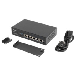 Switch Ethernet; IEC C14,RJ45 soclu x6; Fast Ethernet; neagră