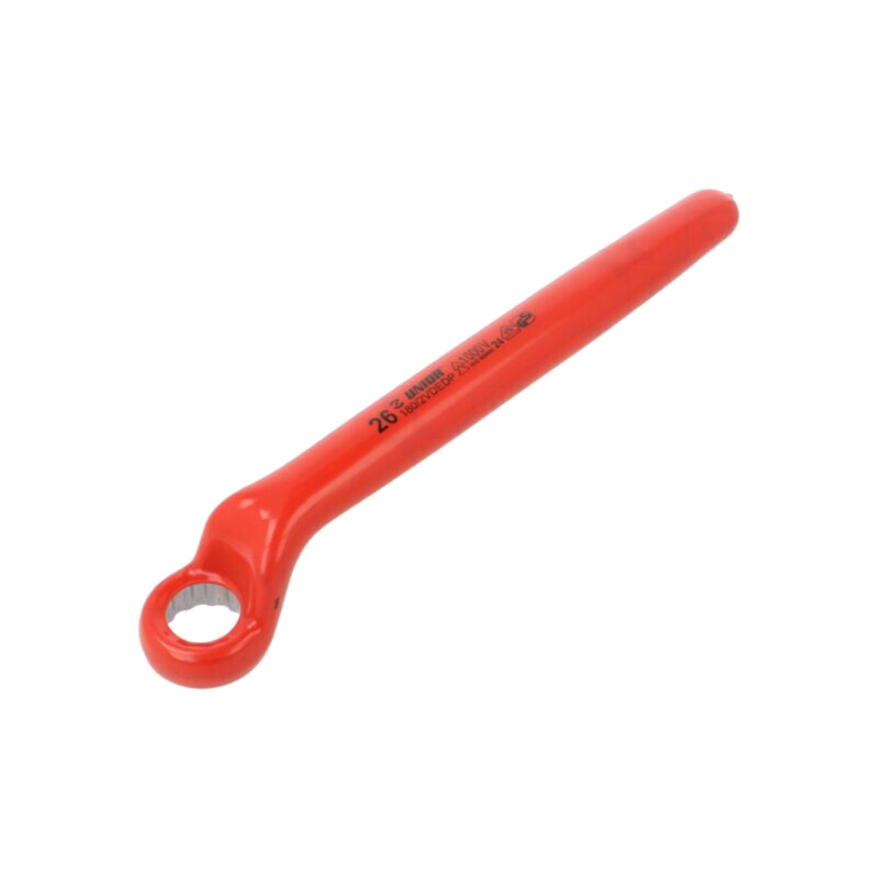 Cheie; izolată,cu o singură faţă,inelare,cotită; 26mm; L: 265mm Cheie; izolată,cu o singură faţă,inelare,cotită; 26mm; L: 265mm