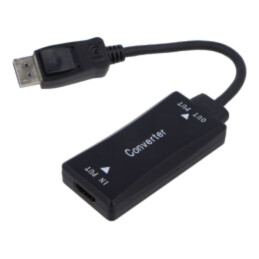 Adaptor; DisplayPort mufă,HDMI soclu; 150mm; neagră