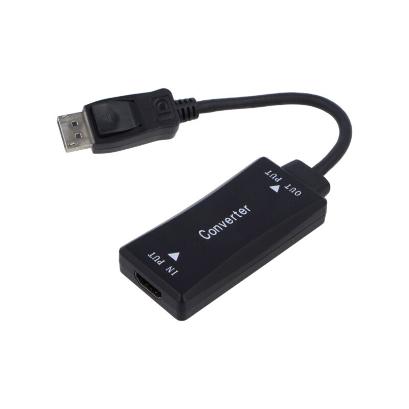 Adaptor; DisplayPort mufă,HDMI soclu; 150mm; neagră