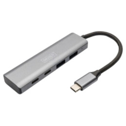 Hub USB; USB A soclu x2,USB C soclu x2,USB C mufă; USB 3.1; gri