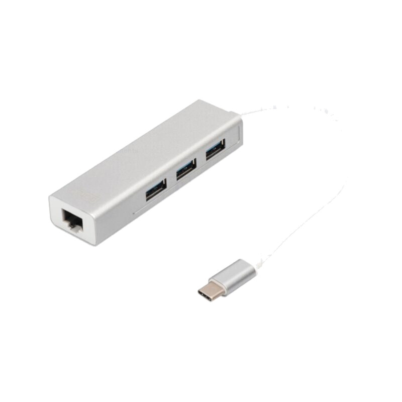 Hub USB; RJ45 soclu,USB A soclu x3,USB C mufă; USB 3.0; PnP; gri Hub USB; RJ45 soclu,USB A soclu x3,USB C mufă; USB 3.0; PnP; gri