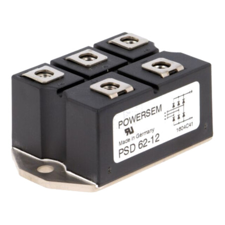Punte redresoare: trifazat; Urmax: 1,2kV; If: 63A; Ifsm: 550A; modul