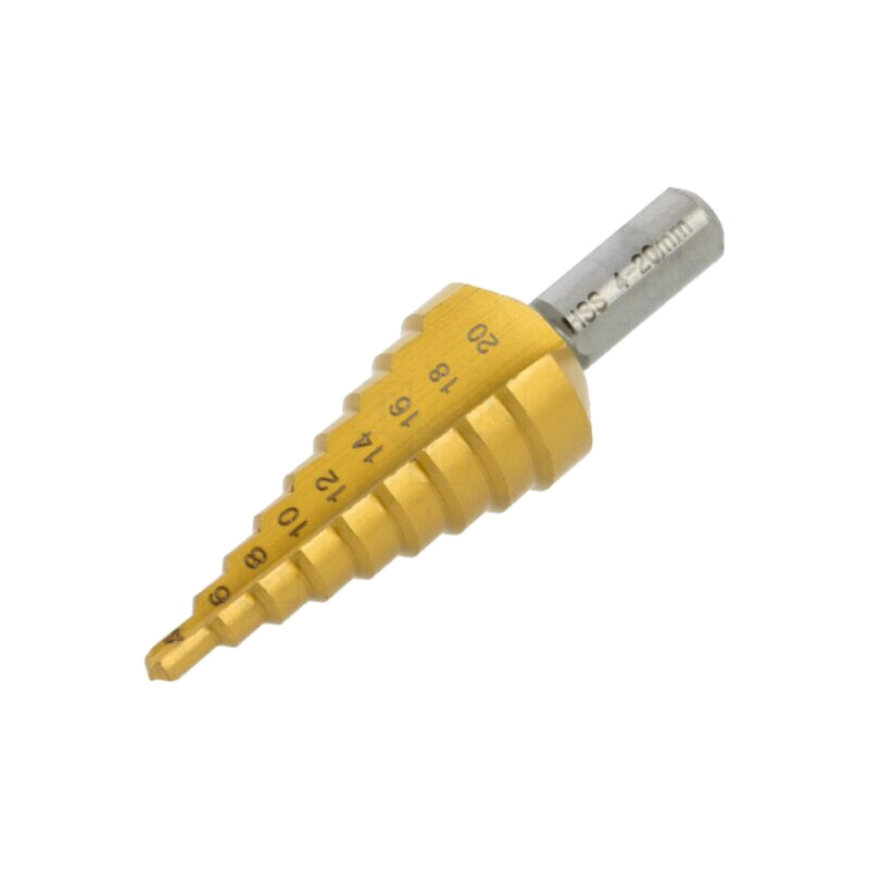 Burghiu; graduale,conic,în trepte; Ø: 4÷20mm