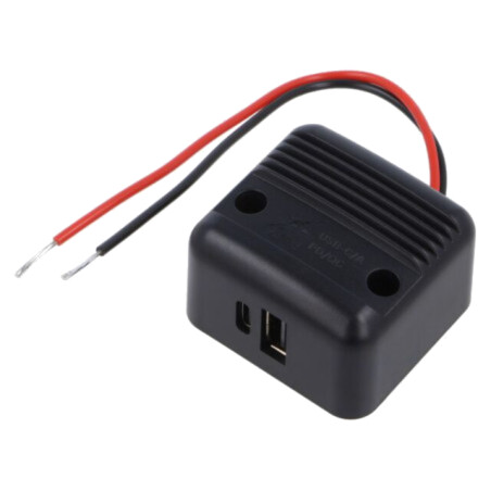 Alimentator USB; USB A mufă,USB C mufă; Tens.alim: 12÷24VDC