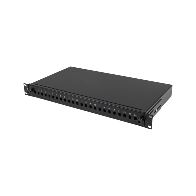 Fiber patch panel; black; Number of ports: 24; rack 19"; RACK Fiber patch panel; black; Number of ports: 24; rack 19"; RACK