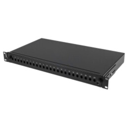Fiber patch panel; black; Number of ports: 24; rack 19"; RACK
