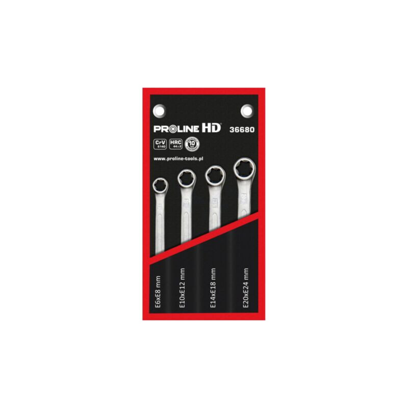 Set chei; inelare,Torx®; oţel crom-vanadium; HD; 4buc. Set chei; inelare,Torx®; oţel crom-vanadium; HD; 4buc.