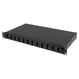 Fiber patch panel; black; Number of ports: 12; rack 19"