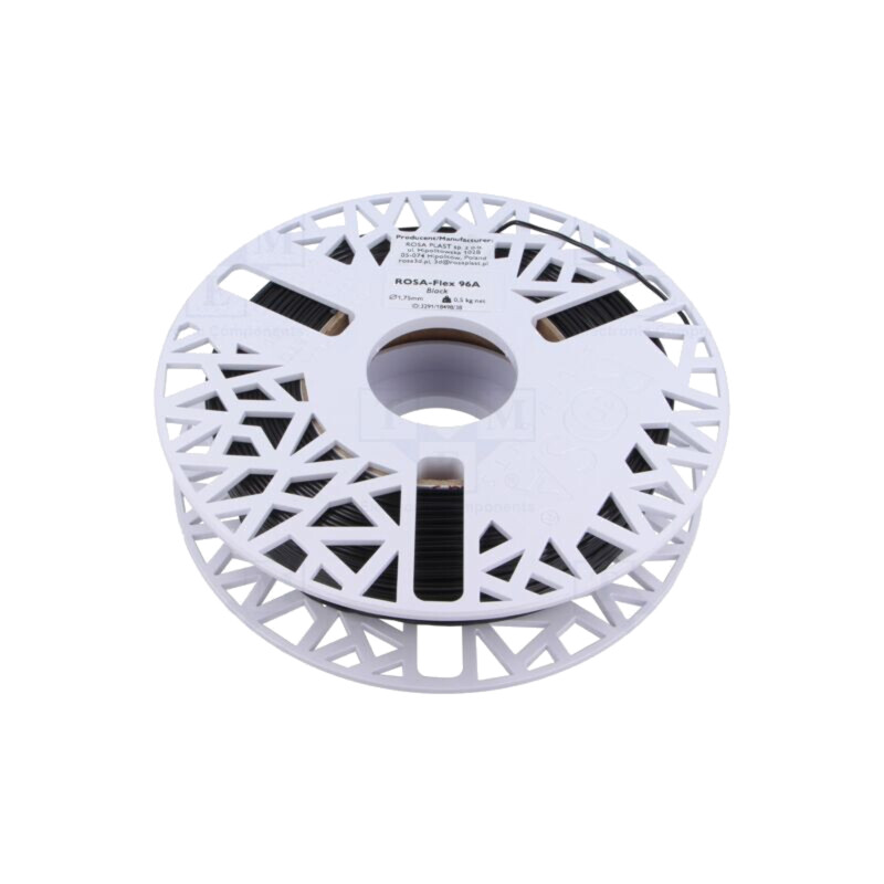 Filament: ROSA-FLEX 96A; 1,75mm; neagră; 210÷250°C; 500g