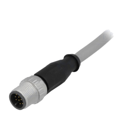 Conector: M12; mufă; tată; PIN: 12; drept; cabluri; 0,5m
