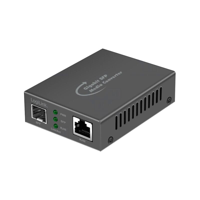Converter RJ45-SFP; RJ45 socket,SFP; black; 1Gbps; aluminium Converter RJ45-SFP; RJ45 socket,SFP; black; 1Gbps; aluminium