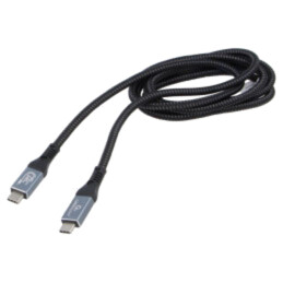 Cablu; USB 4.0; USB C mufă,din ambele părţi; 1,5m; negru; 40Gbps