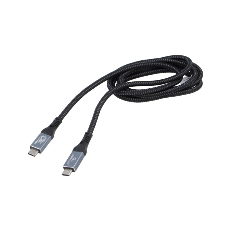 Cablu; USB 4.0; USB C mufă,din ambele părţi; 1,5m; negru; 40Gbps Cablu; USB 4.0; USB C mufă,din ambele părţi; 1,5m; negru; 40Gbps