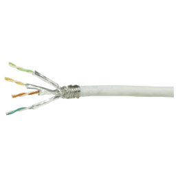 Cablu; S/FTP; 4x2x23AWG; 6; sârmă; CCA; PVC; gri; 50m; Øcablu: 6,7mm