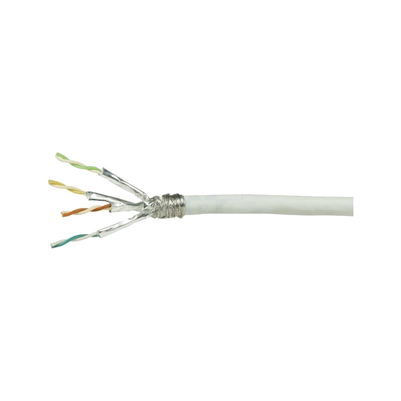 Cablu; S/FTP; 4x2x23AWG; 6; sârmă; CCA; PVC; gri; 50m; Øcablu: 6,7mm Cablu; S/FTP; 4x2x23AWG; 6; sârmă; CCA; PVC; gri; 50m; Øcablu: 6,7mm