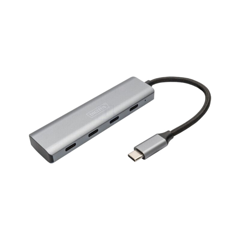 Hub USB; USB C soclu x4,USB C mufă; USB 3.1; gri; 5Gbps; 0,15m Hub USB; USB C soclu x4,USB C mufă; USB 3.1; gri; 5Gbps; 0,15m