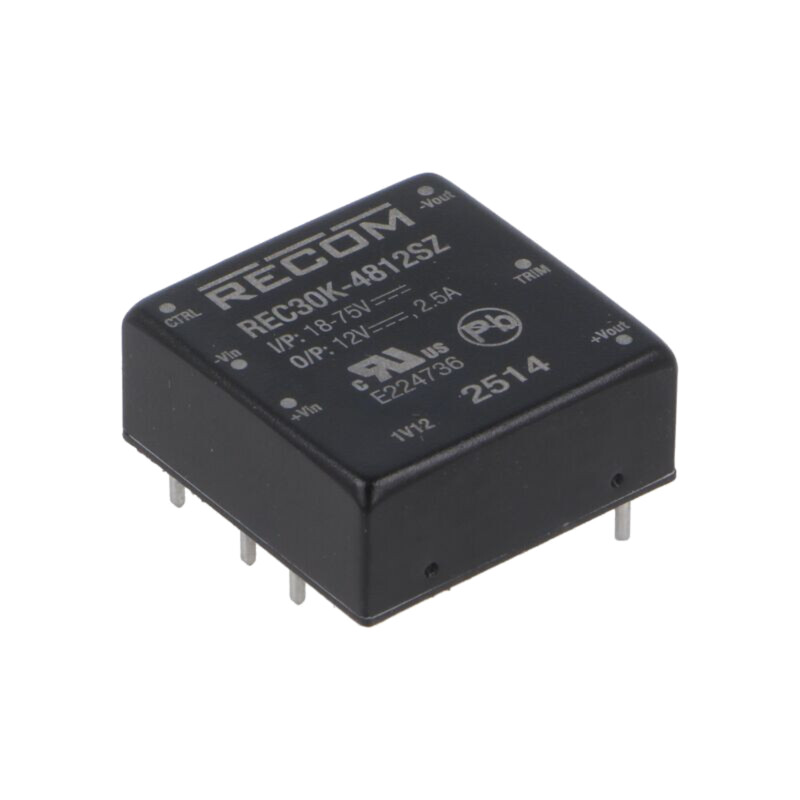 Convertor: DC/DC; 30W; Uintr: 36÷75VDC; Uieş: 12VDC; Iieş: 2,5A