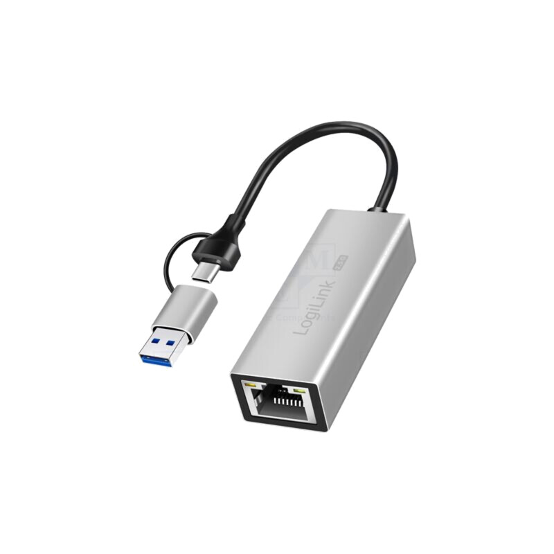 Adaptor USB-Ethernet; USB 3.2; gri; 0,15m Adaptor USB-Ethernet; USB 3.2; gri; 0,15m