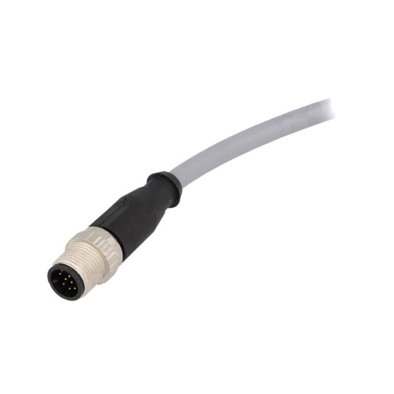 Conector: M12; mufă; tată; PIN: 12; drept; cabluri; 1m; Izolaţie: PVC