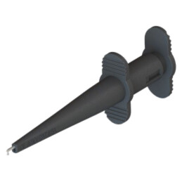 Clips de măsurare; cu cârlig; 5A; neagră; 4mm; L: 126mm; 2buc.