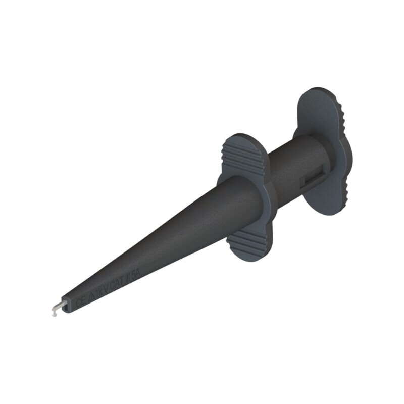 Clips de măsurare; cu cârlig; 5A; neagră; 4mm; L: 126mm; 2buc.