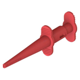 Clips de măsurare; cu cârlig; 5A; roşie; 4mm; L: 126mm; 2buc.