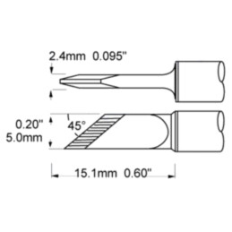 Vârf; tip cuţit; 4,5mm; 421°C; pentru staţie de lipit