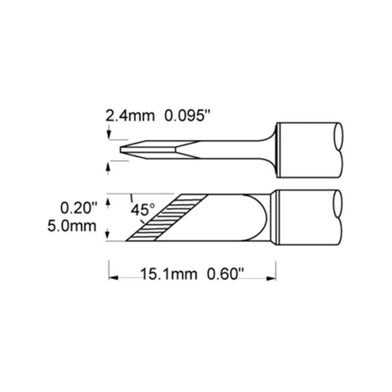 Vârf; tip cuţit; 4,5mm; 421°C; pentru staţie de lipit
