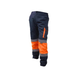 Pantaloni de lucru; Dimensiune: L; portocaliu-bleumarin