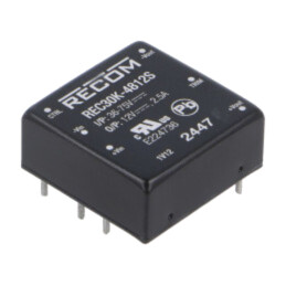 Convertor: DC/DC; 30W; Uintr: 36÷75VDC; Uieş: 12VDC; 1"x1"; REC30K