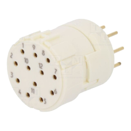 Conector: M23; inserturi de contact; PIN: 12; mamă; THT; M23 Signal