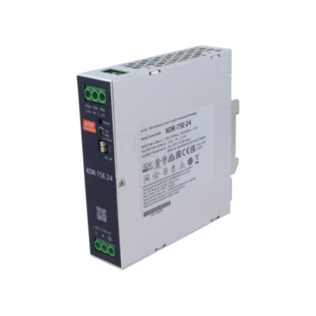 Alimentator: pulsatoriu; pentru şină DIN; 75W; 24VDC; 0÷3,2A; 90%
